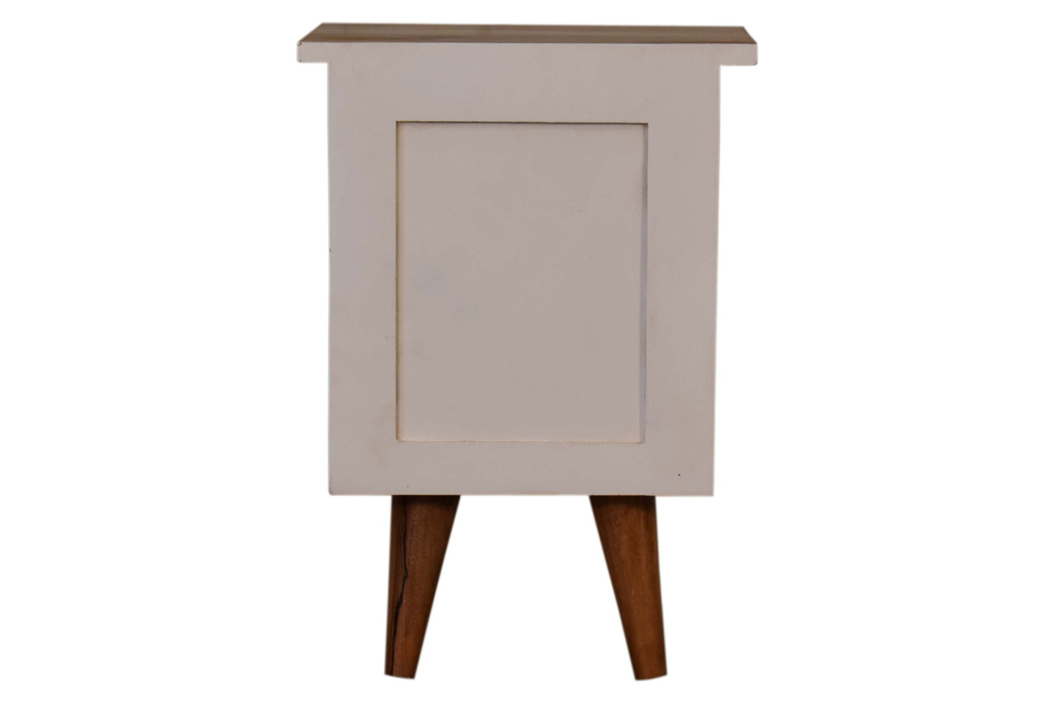 Artisan Hand Painted Bedside - White