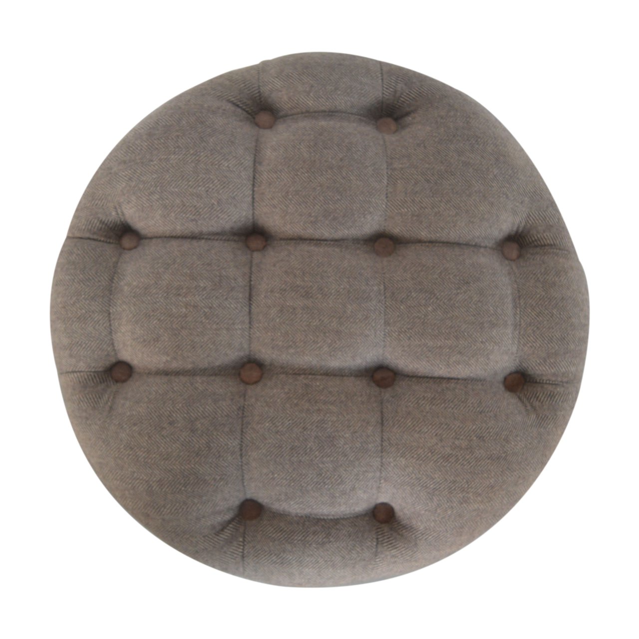 Artisan - Deep Button Round Checked Footstool