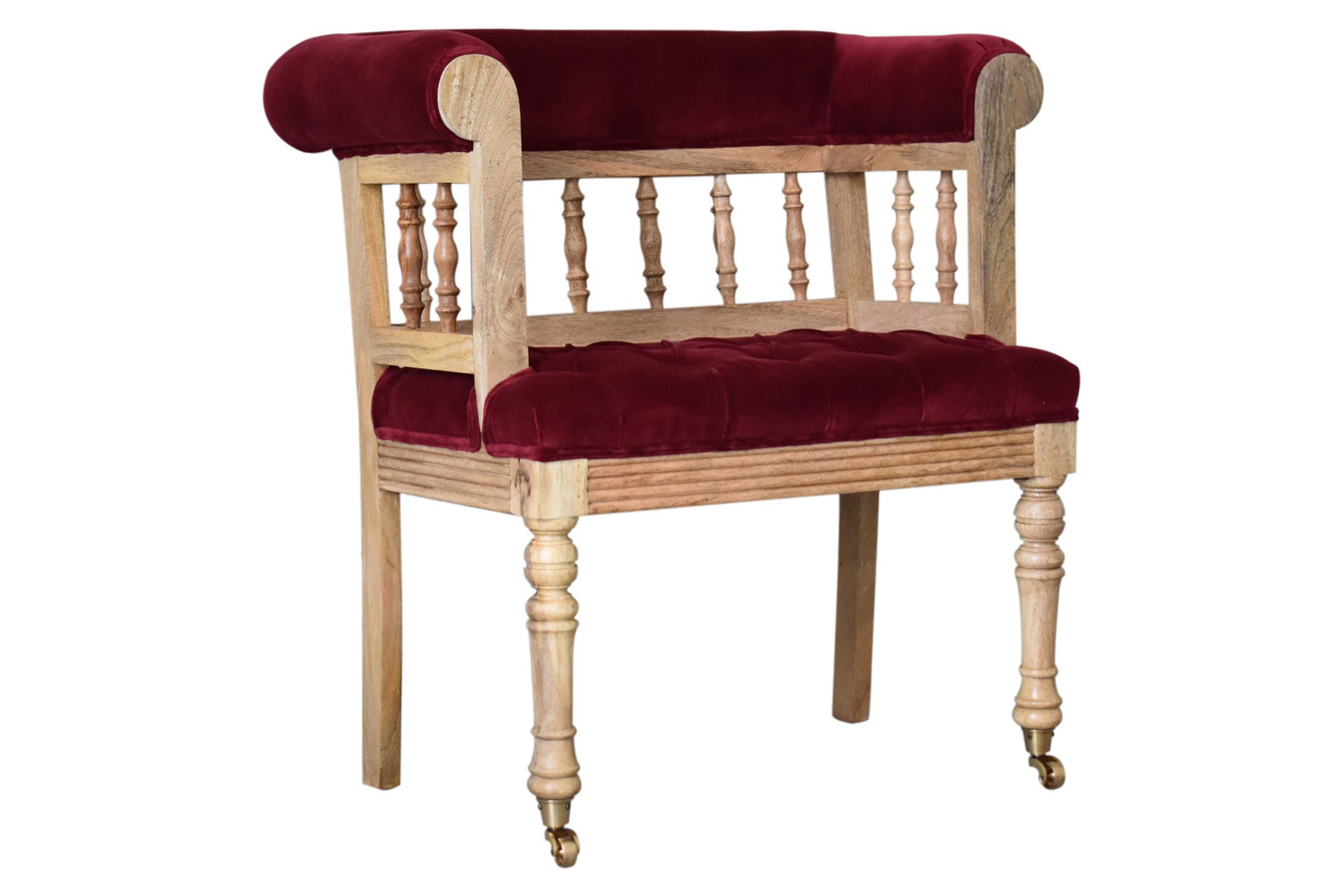 Artisan - Wine Red Mini Deep Button Hallway Chair