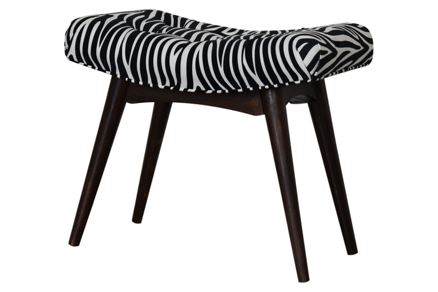 Artisan Curved Bench - Zebra, Velvet