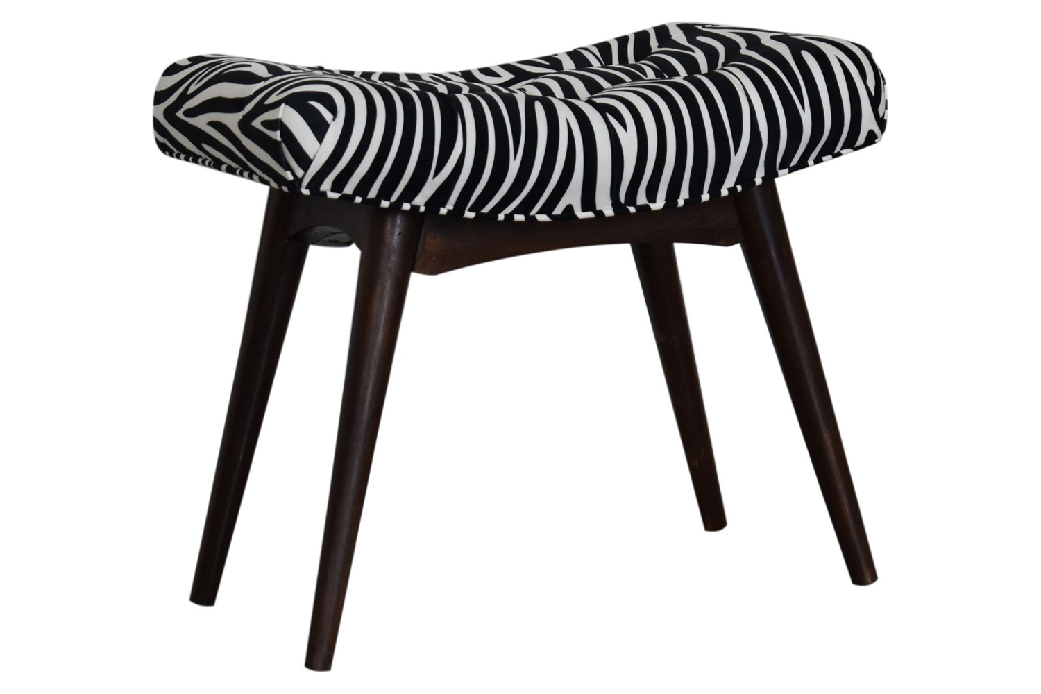 Artisan Curved Bench - Zebra, Velvet