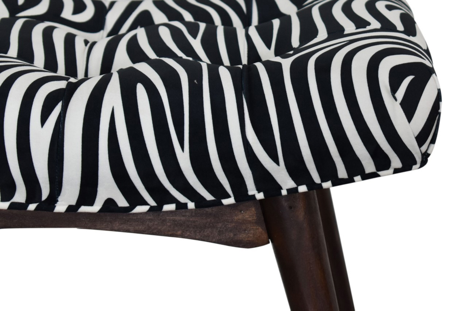 Artisan Curved Bench - Zebra, Velvet