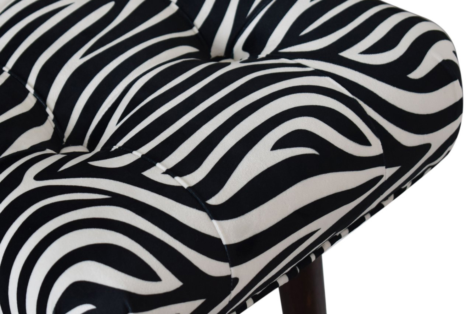 Artisan Curved Bench - Zebra, Velvet