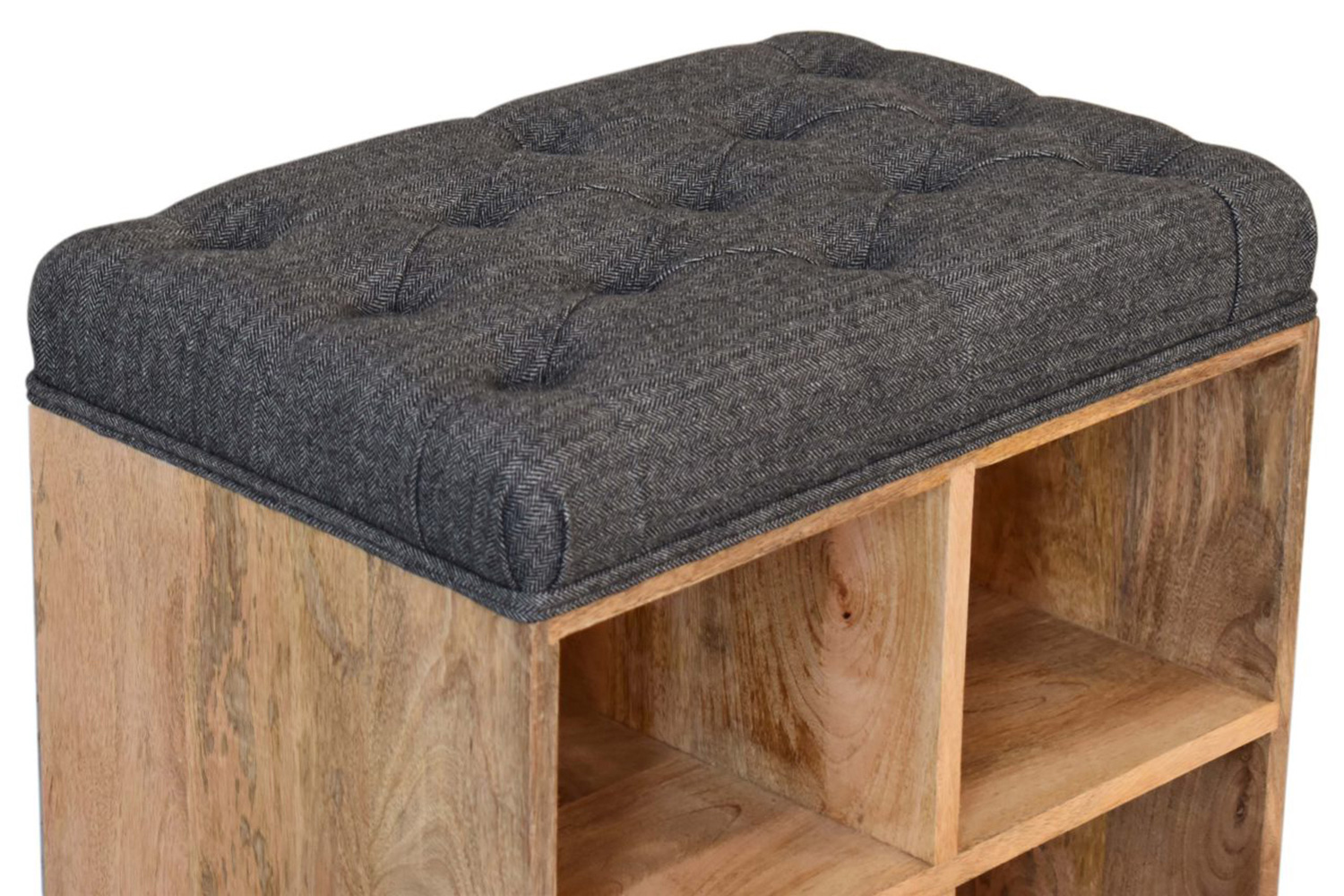 Artisan - Mini Black Shoe Storage Footstool