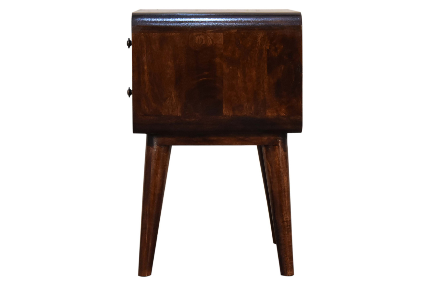 Artisan Curved Bedside - Dark Walnut