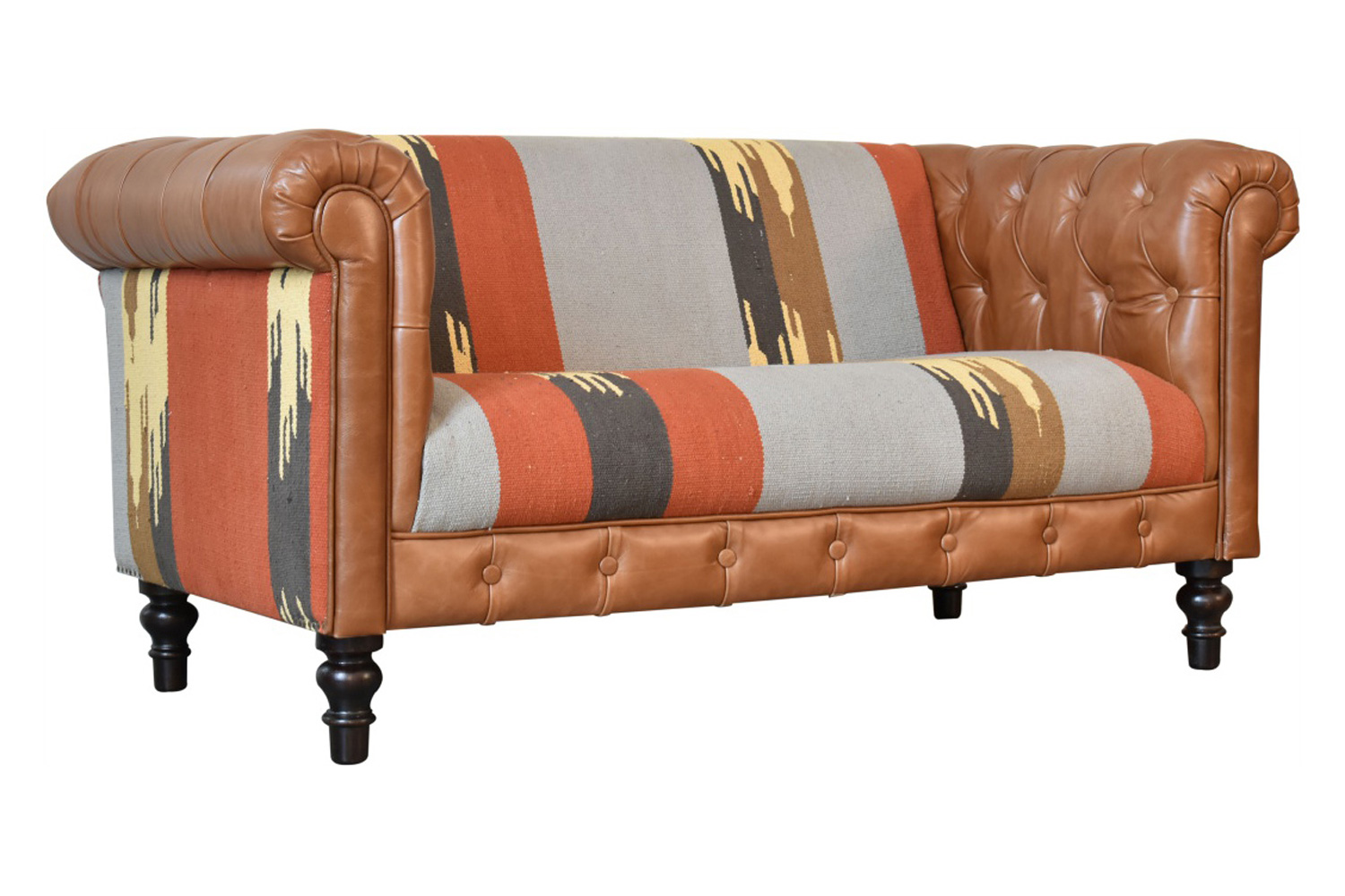 Artisan - Chesterfield Sofa in 2 Seater, Durrie/Leather