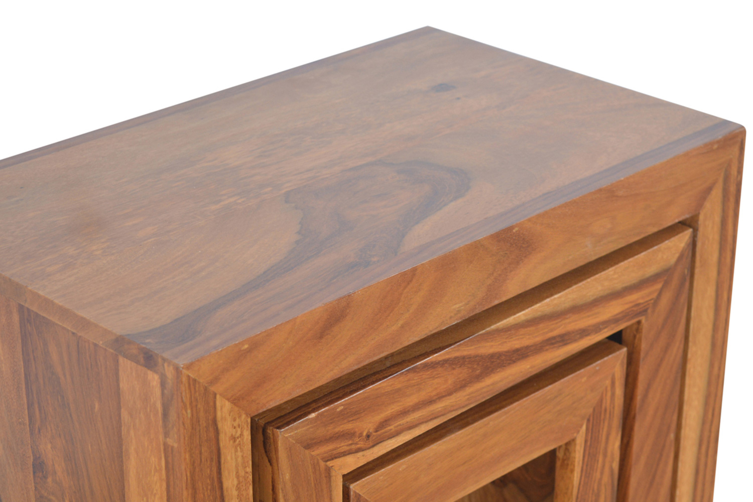 Artisan - Sheesham Wood Set of 3 Cubed Nesting Tables