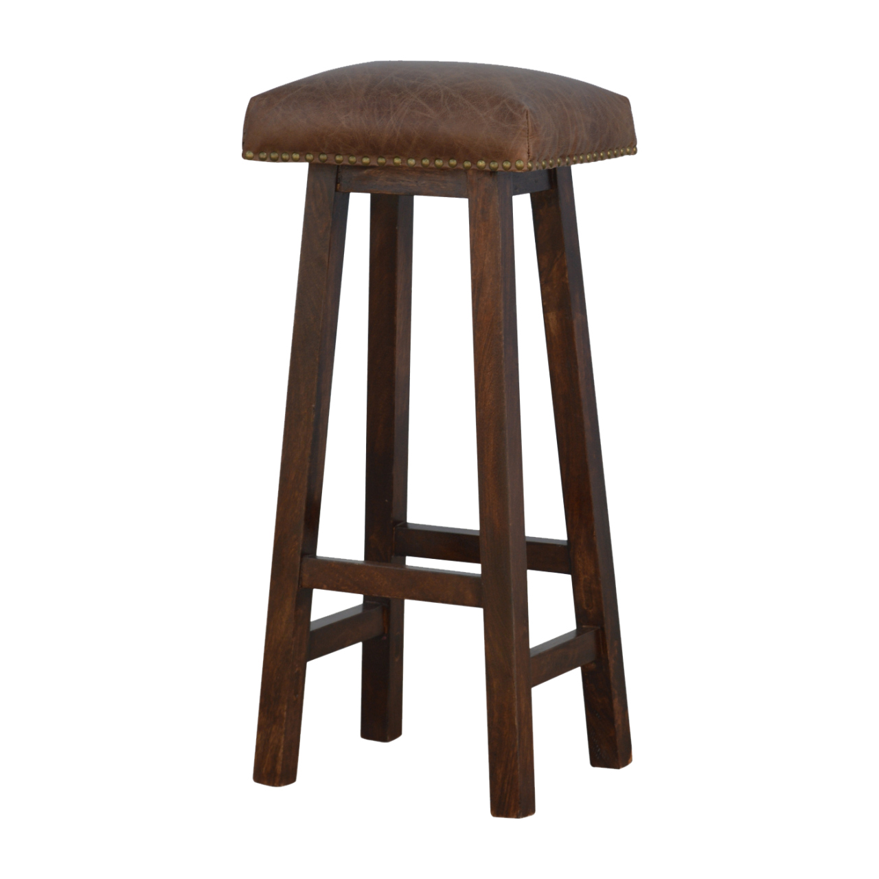 Artisan - Buffalo Bar Stool in Brass, Leather