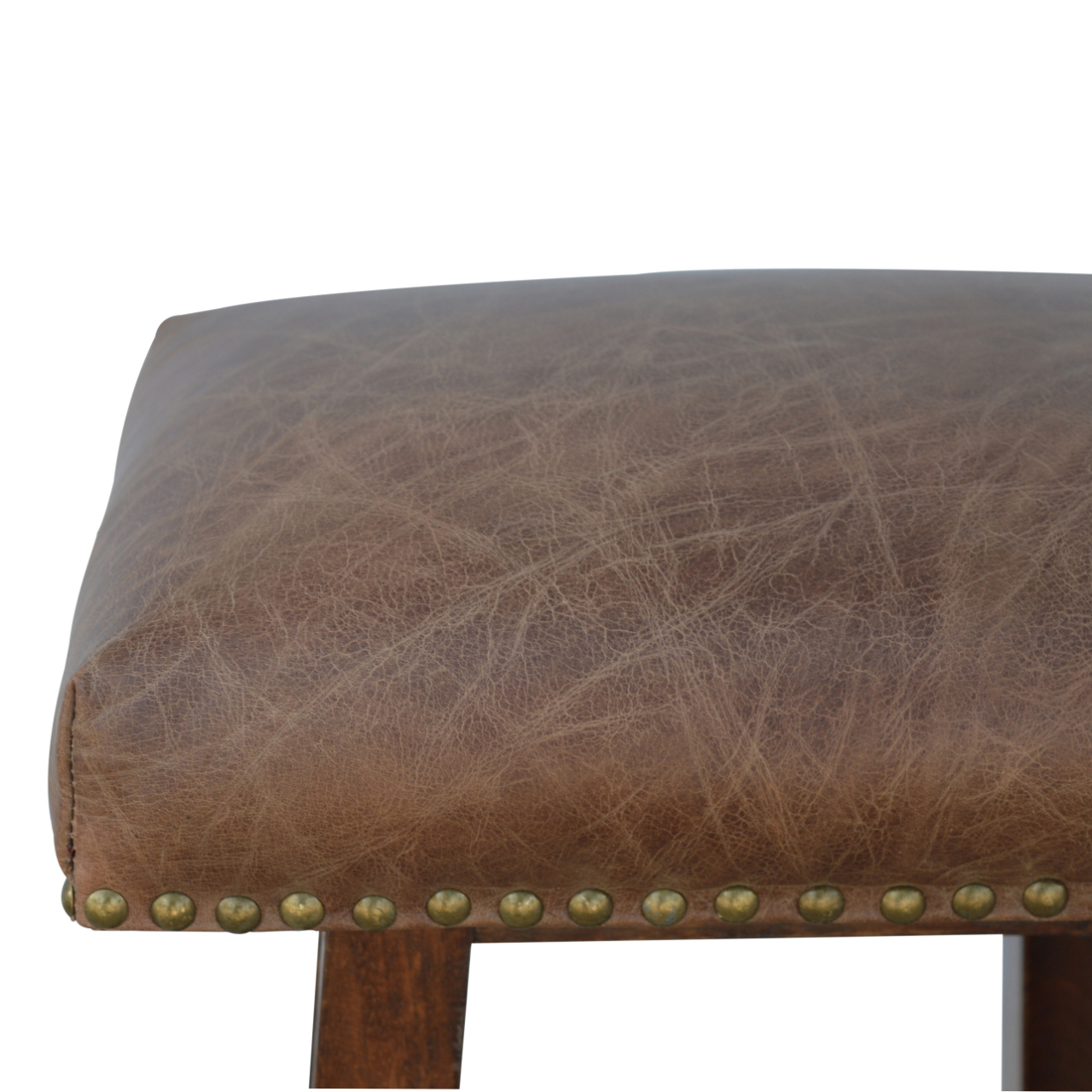 Artisan - Buffalo Bar Stool in Brass, Leather