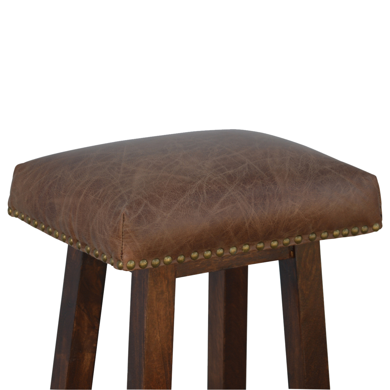 Artisan - Buffalo Bar Stool in Brass, Leather