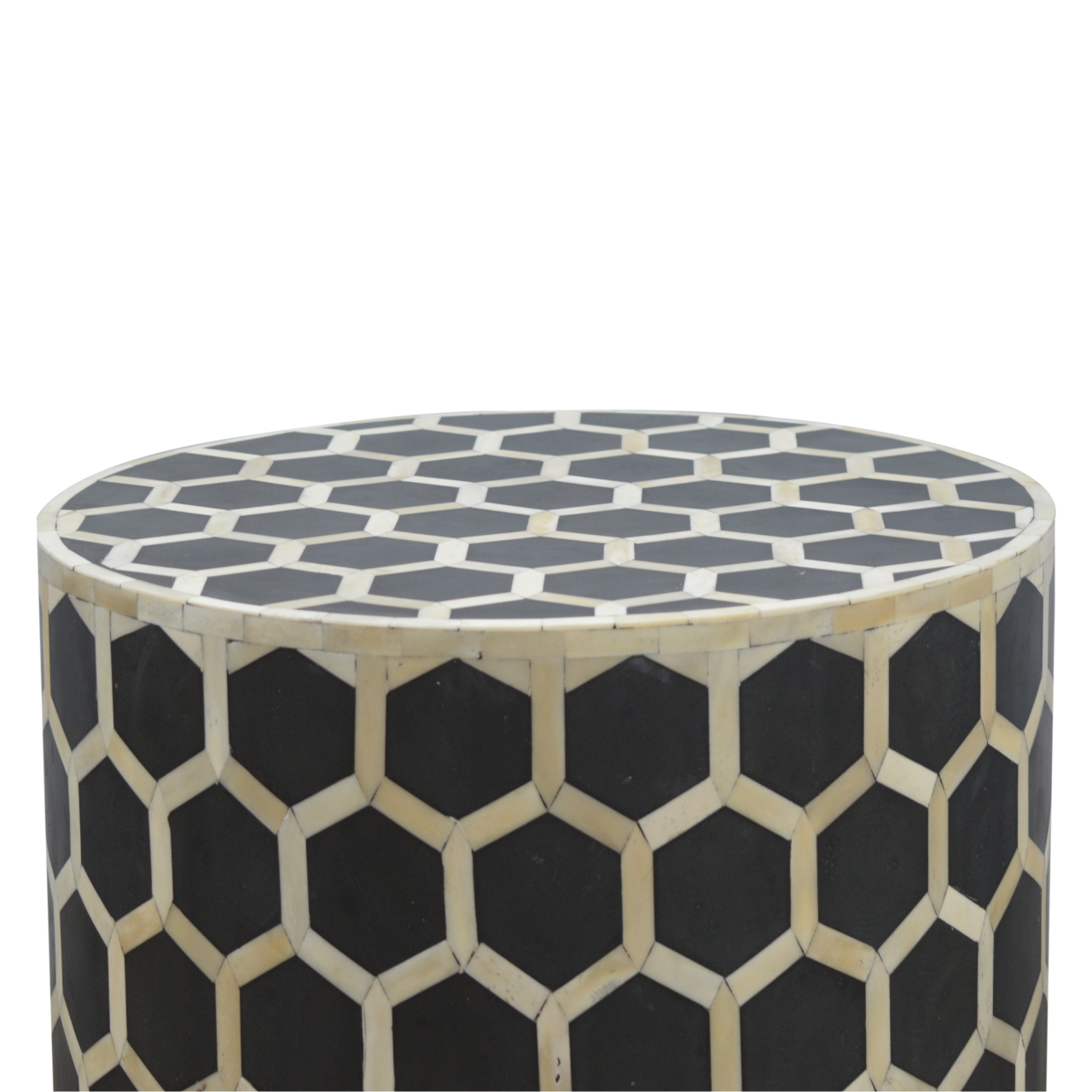 Artisan - Cylindrical Bone Inlay Footstool