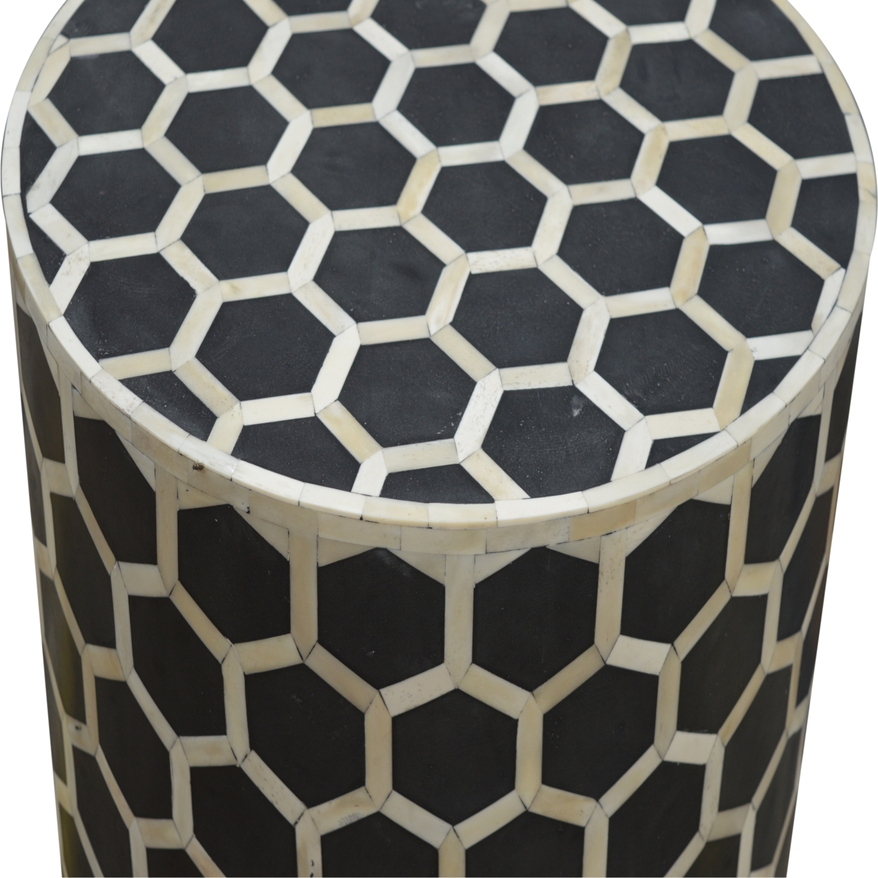 Artisan - Cylindrical Bone Inlay Footstool