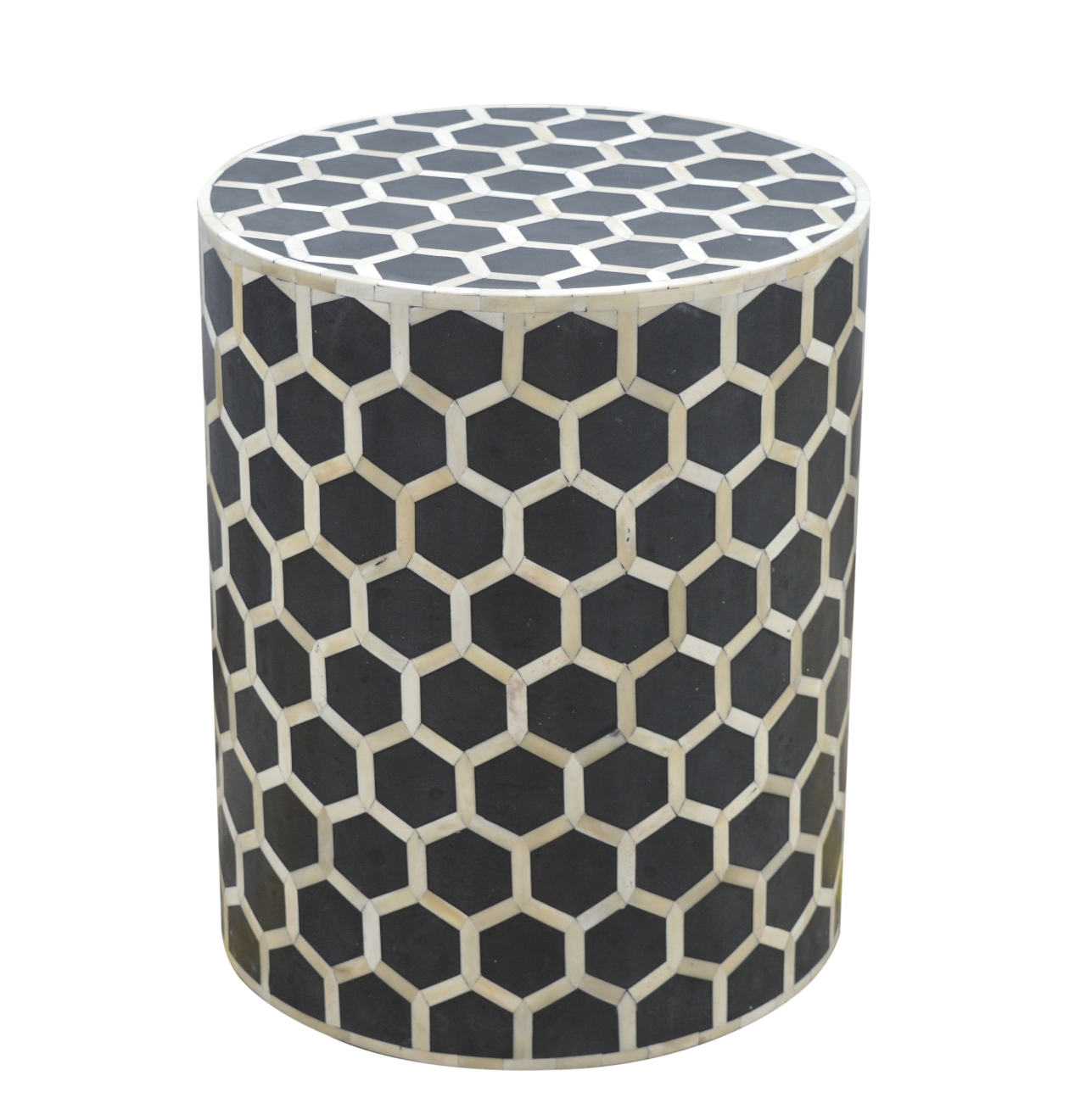 Artisan - Cylindrical Bone Inlay Footstool