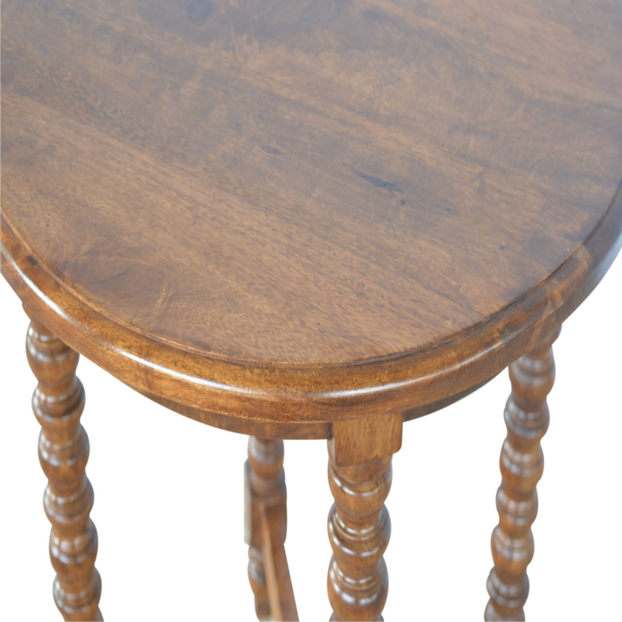 Artisan - Round Small Tea Table in Chestnut, Mango Wood