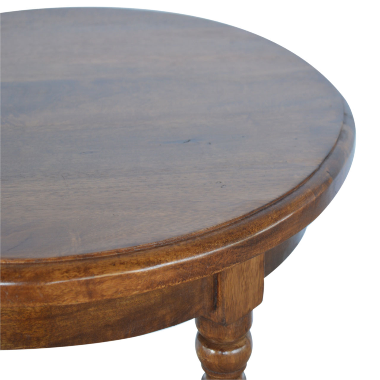 Artisan - Round Small Tea Table in Chestnut, Mango Wood