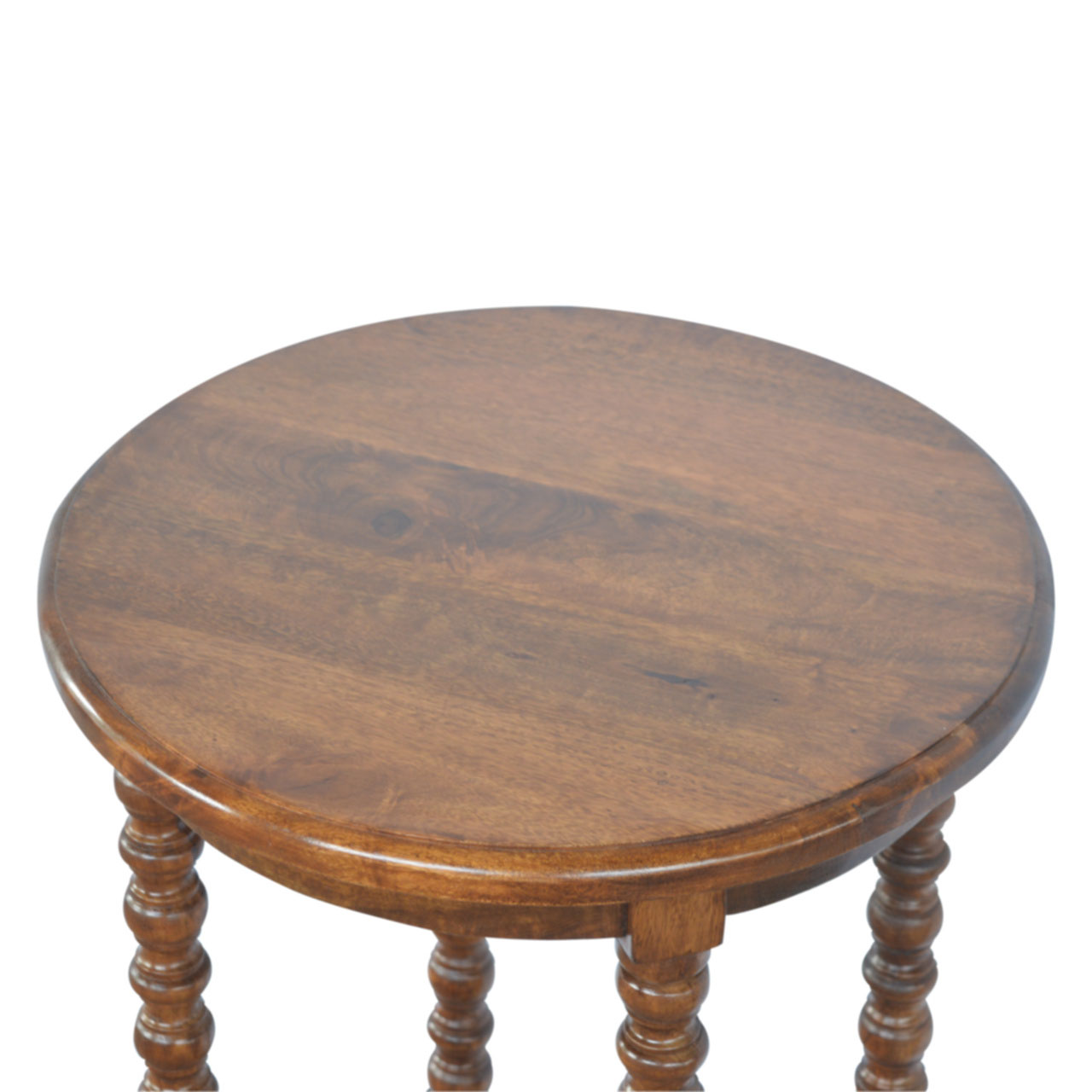 Artisan - Round Small Tea Table in Chestnut, Mango Wood