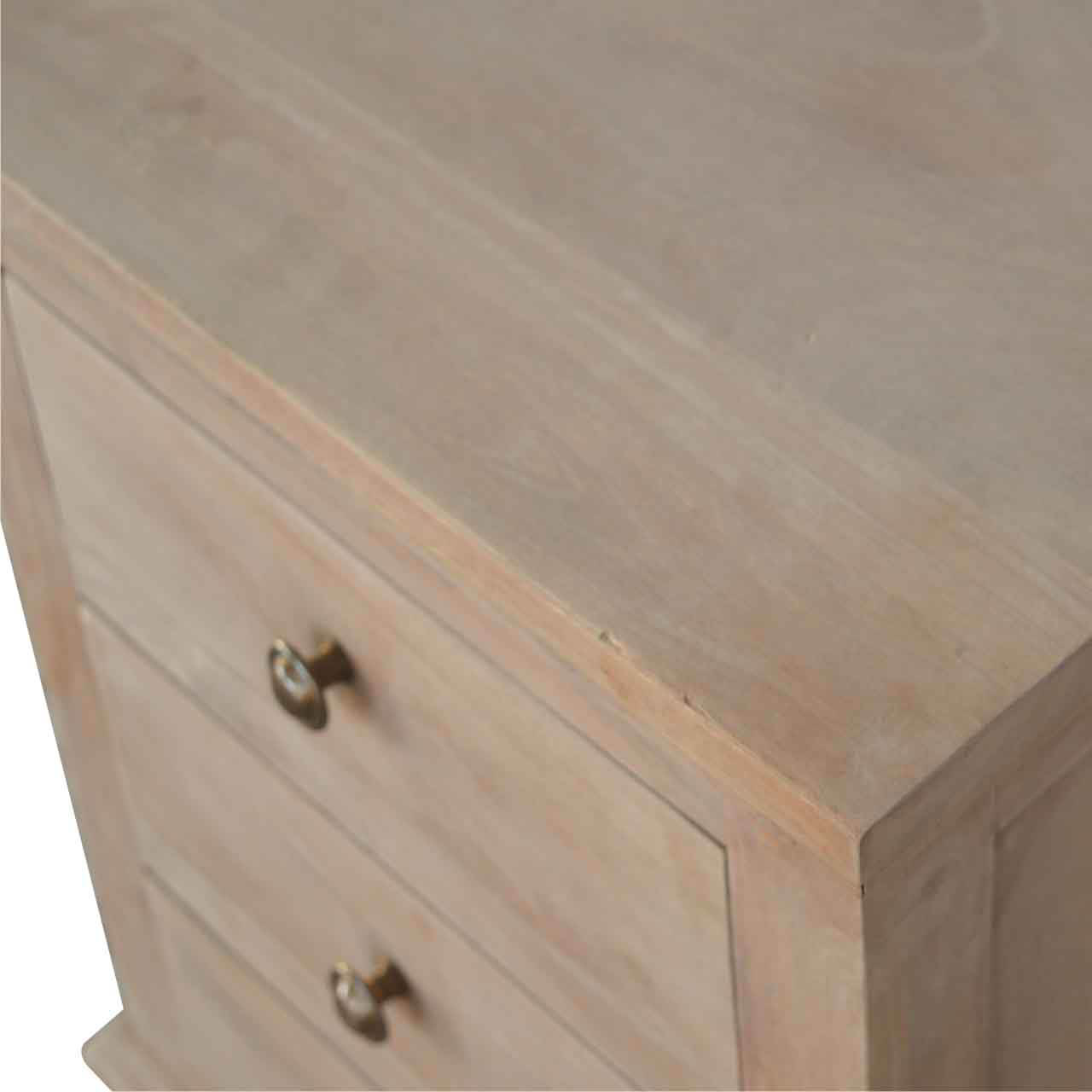 Artisan - Nightstand Table with 3 Drawers in Sun Bleach, Mango Wood