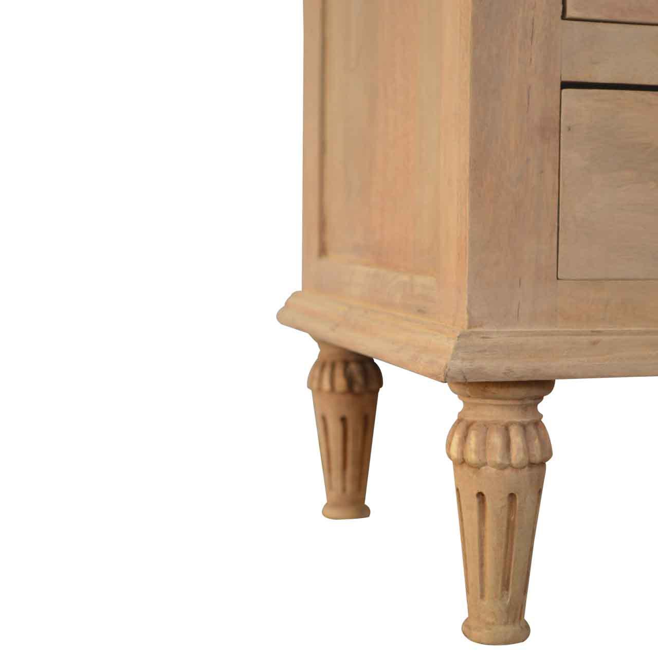 Artisan - Nightstand Table with 3 Drawers in Sun Bleach, Mango Wood