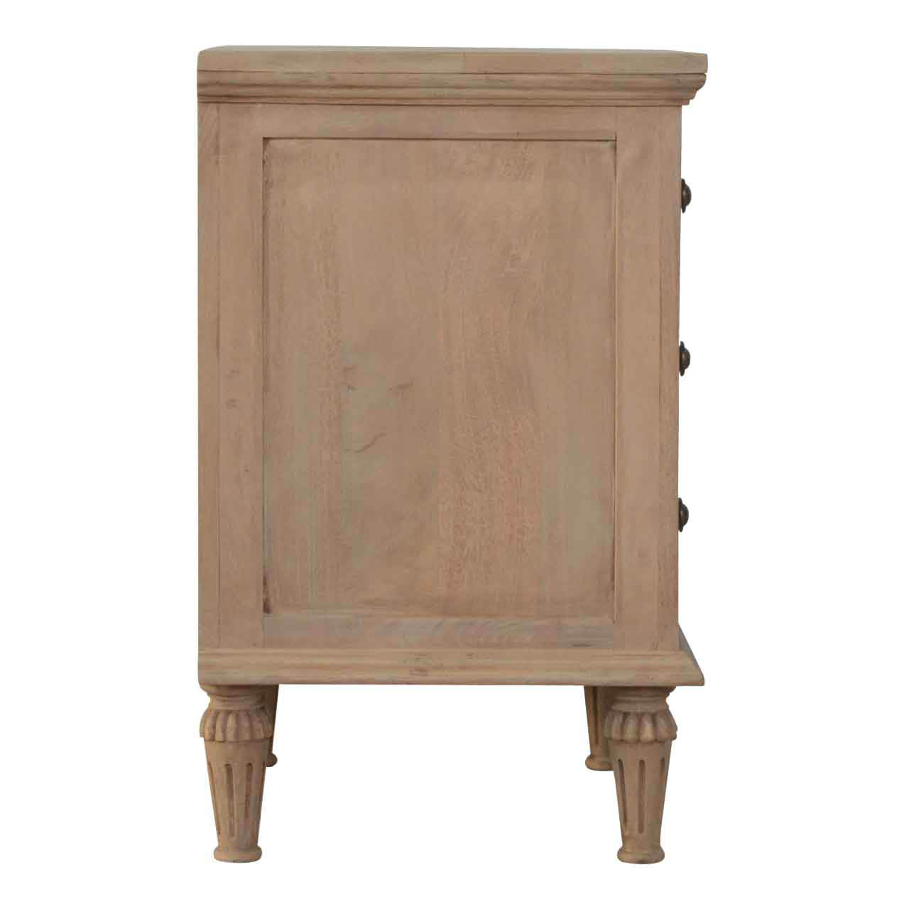 Artisan - Nightstand Table with 3 Drawers in Sun Bleach, Mango Wood