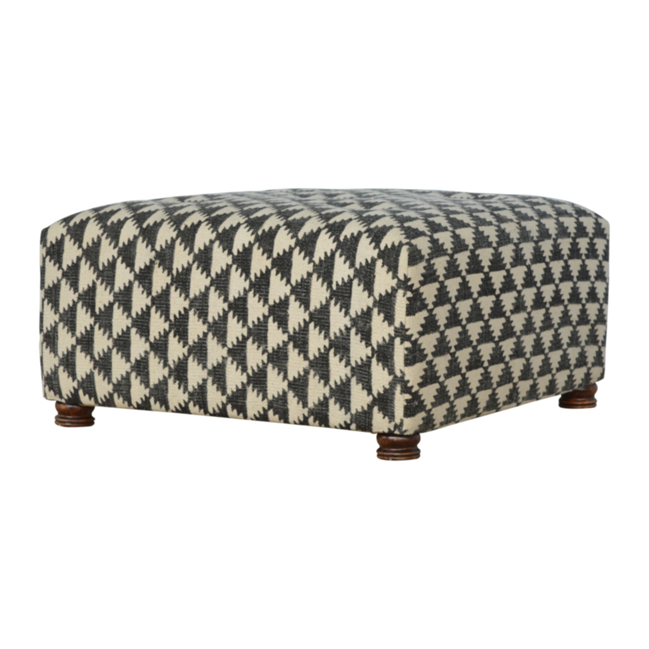 Artisan Jute Occasional Square Footstool - Fabric