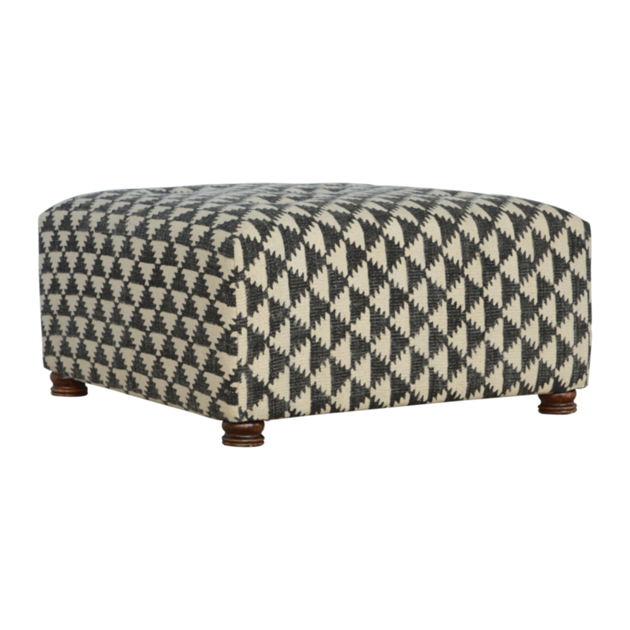 Artisan Jute Occasional Square Footstool - Fabric