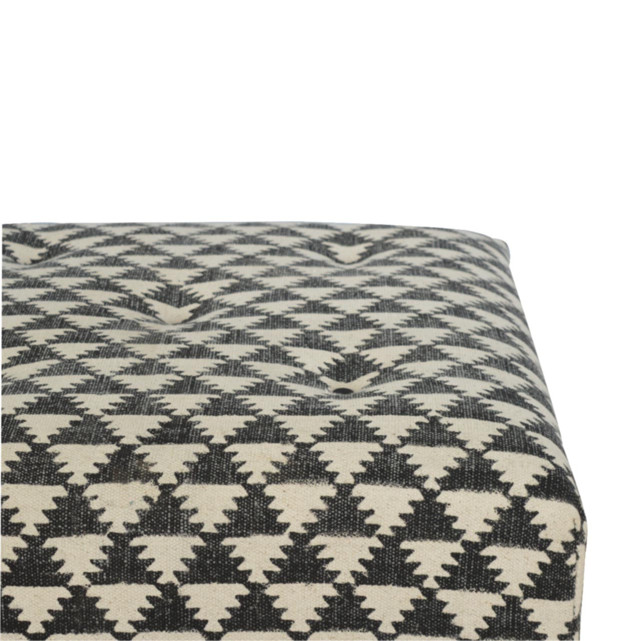 Artisan Jute Occasional Square Footstool - Fabric