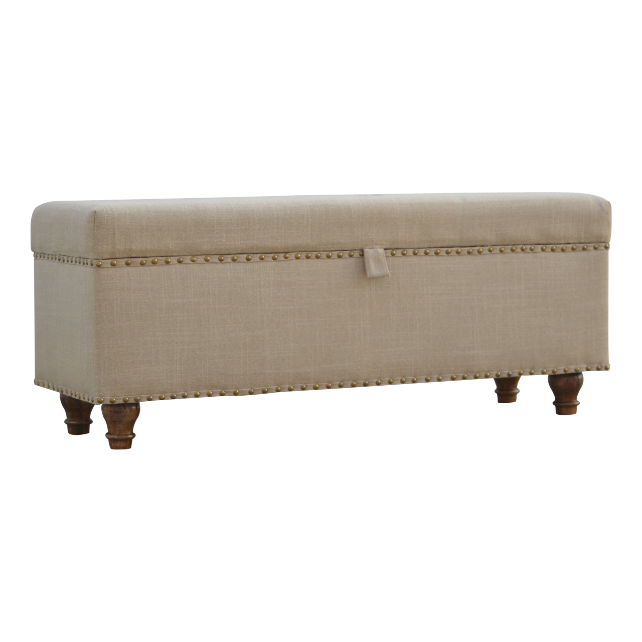 Artisan - Studded Lid-Up Bench in Linen