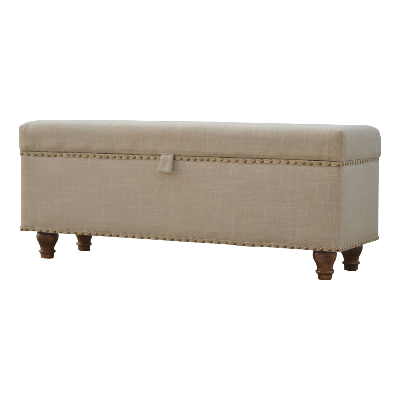 Artisan - Studded Lid-Up Bench in Linen