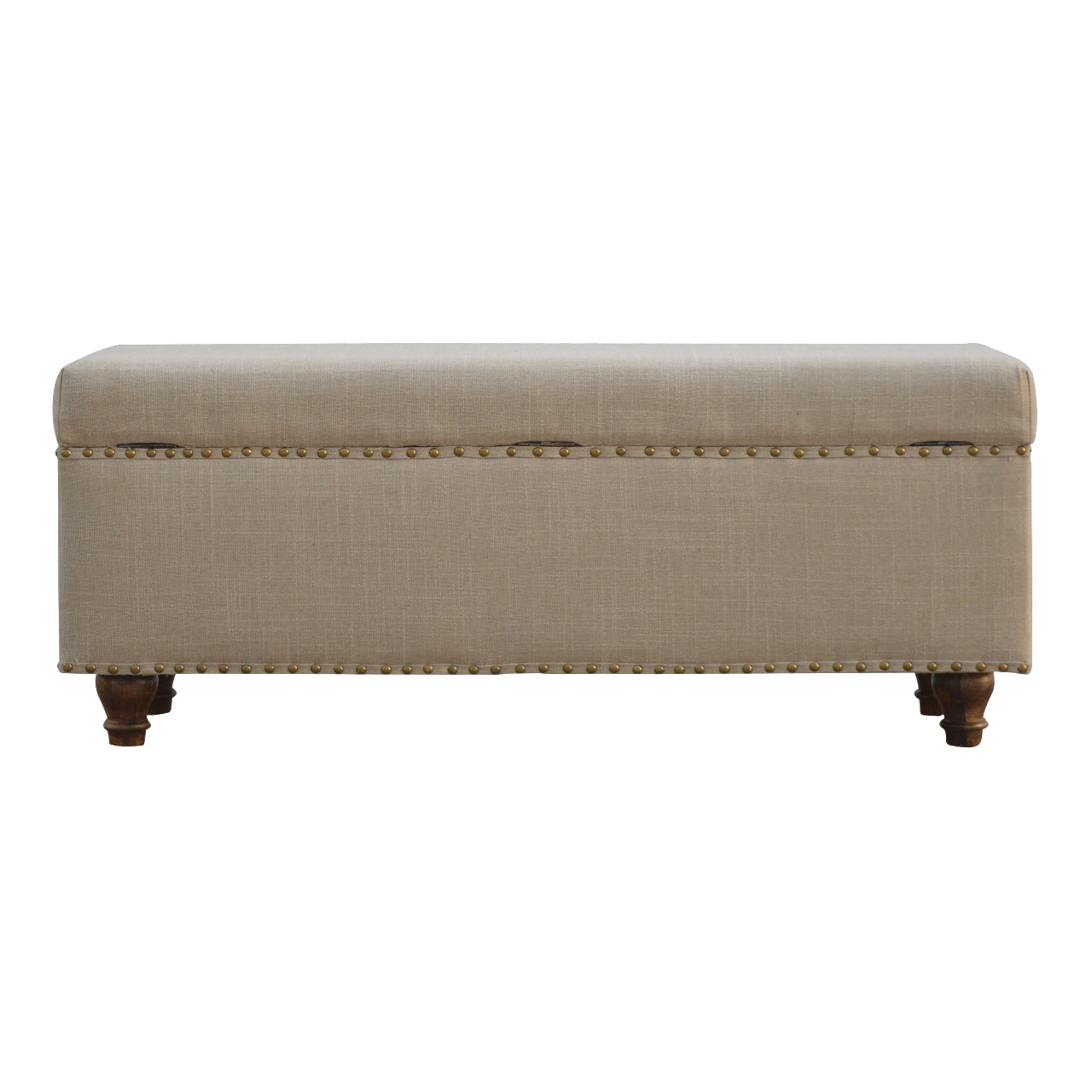 Artisan - Studded Lid-Up Bench in Linen