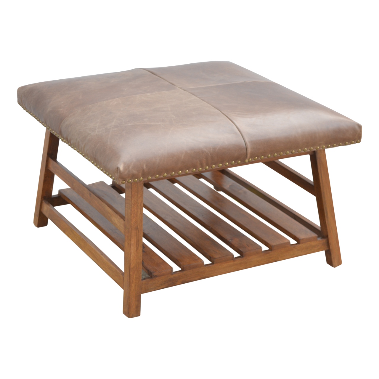 Artisan - Buffalo Hide Square Foot Stool