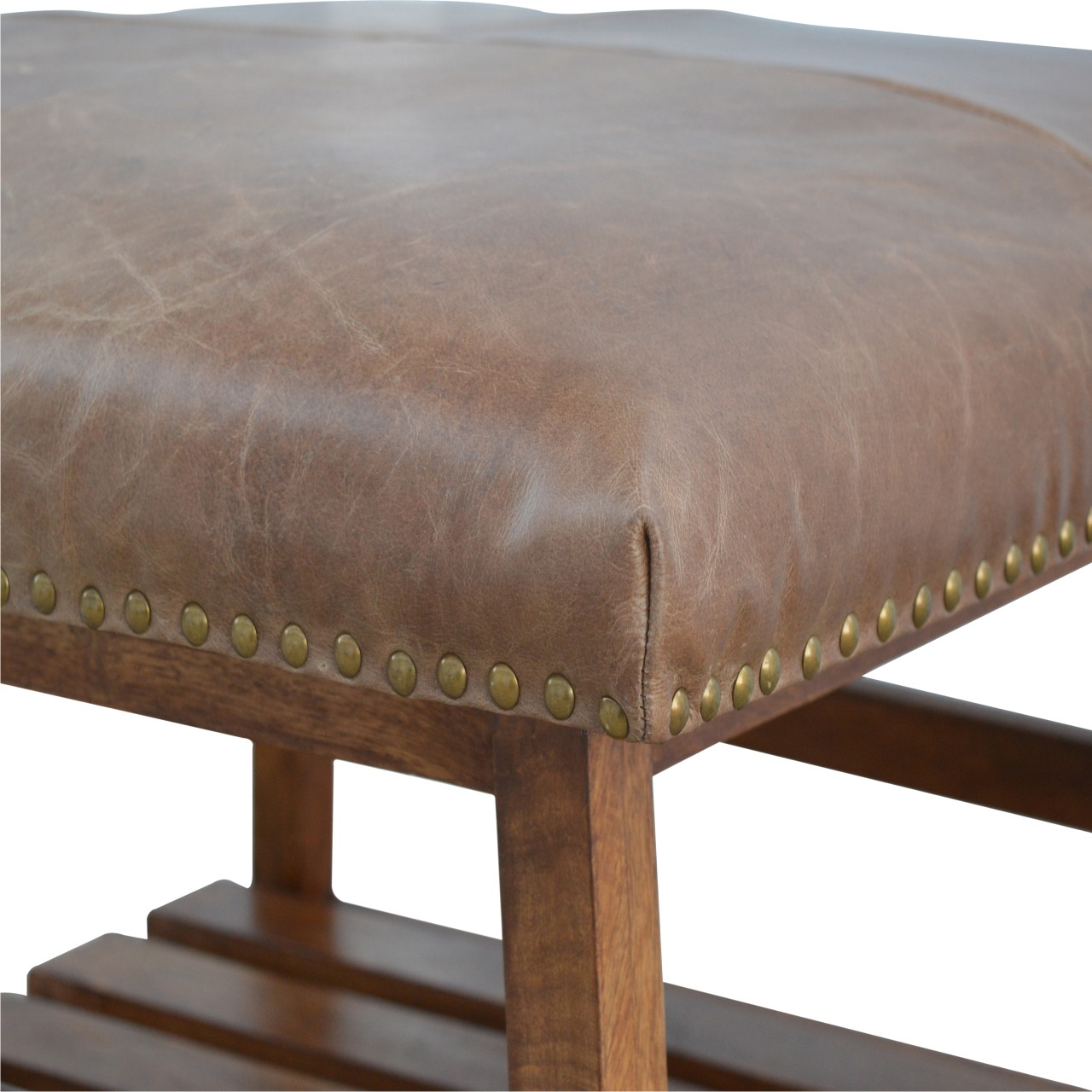 Artisan - Buffalo Hide Square Foot Stool