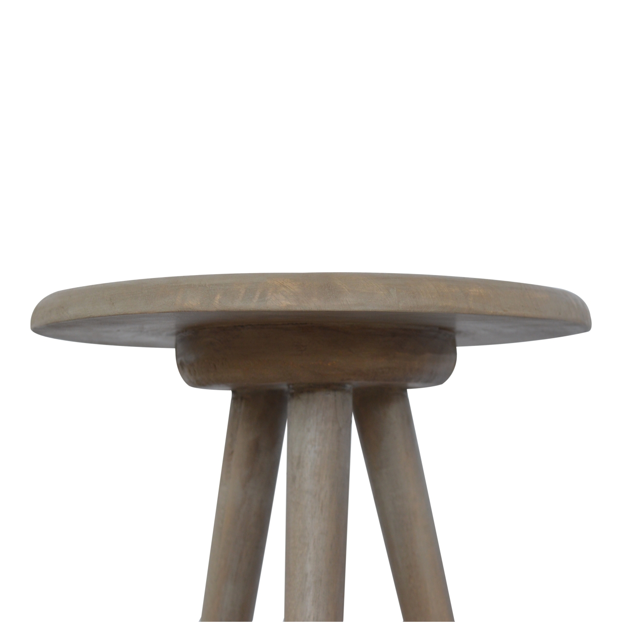 Artisan - Lulu Round Tripod End Table in Washed Grey