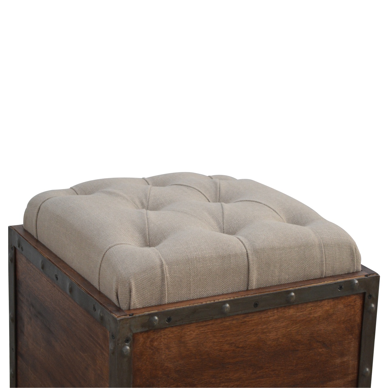 Artisan - Padded Storage Footstool in Iron