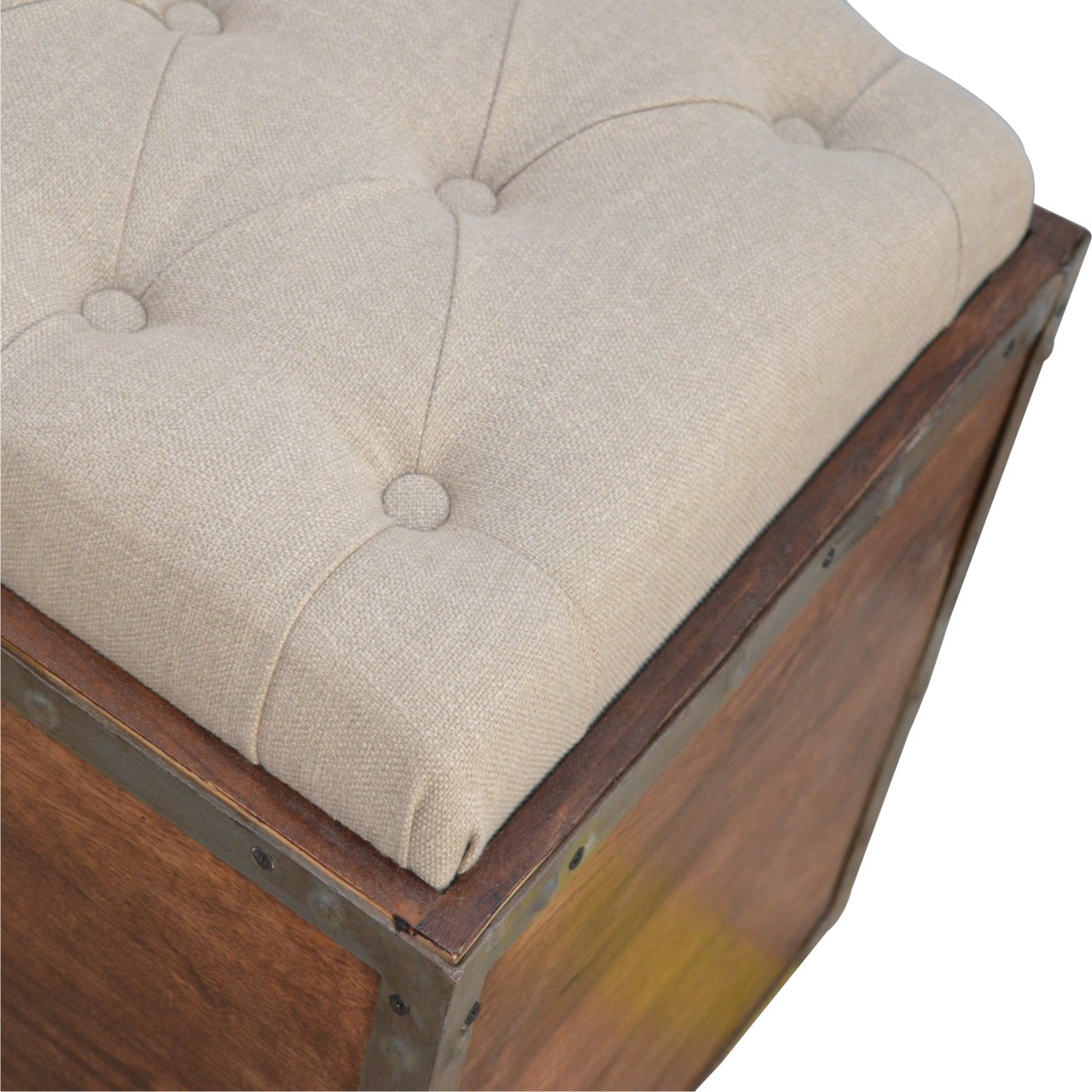 Artisan - Padded Storage Footstool in Iron