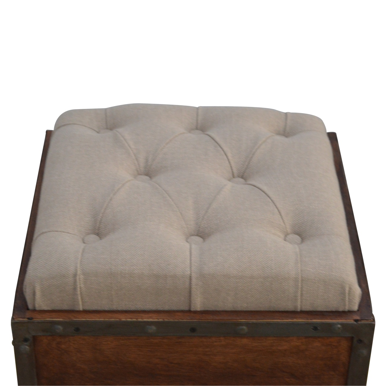 Artisan - Padded Storage Footstool in Iron