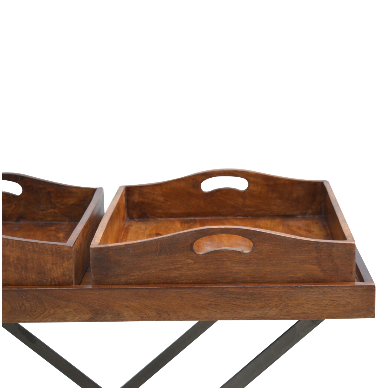 Artisan Industrial Butler Tray - Chestnut, Metal