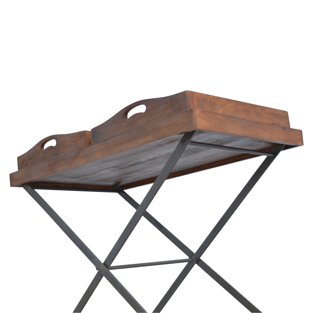 Artisan Industrial Butler Tray - Chestnut, Metal