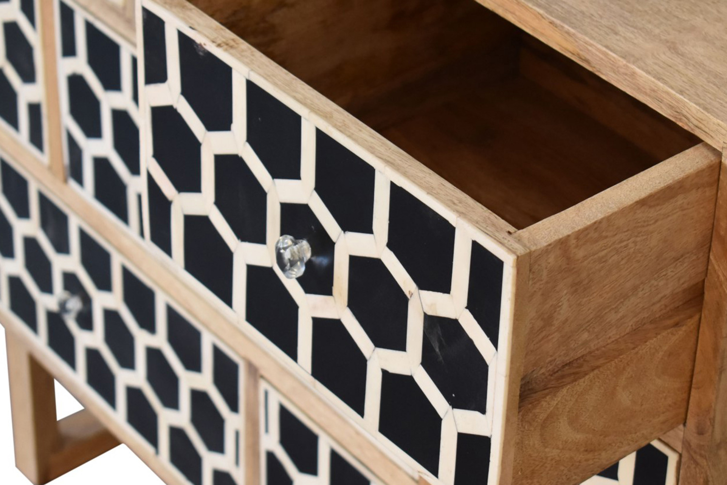 Artisan Bone Inlay Chest - U-Shape