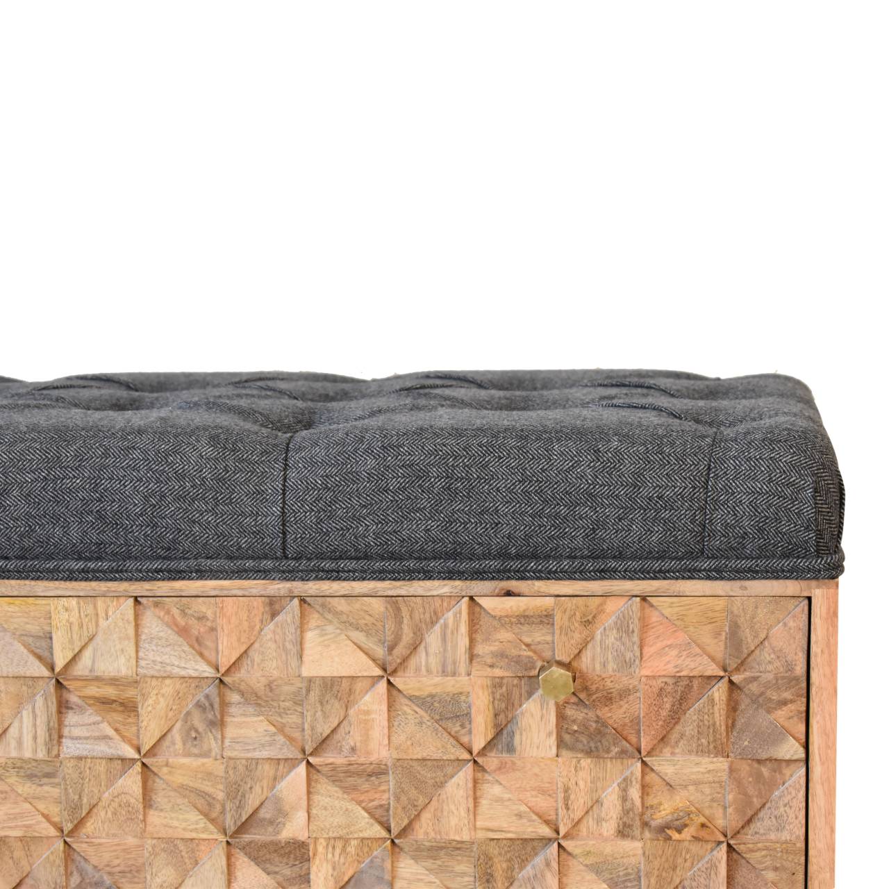 Artisan U-Pineapple Bench - Gray, Tweed