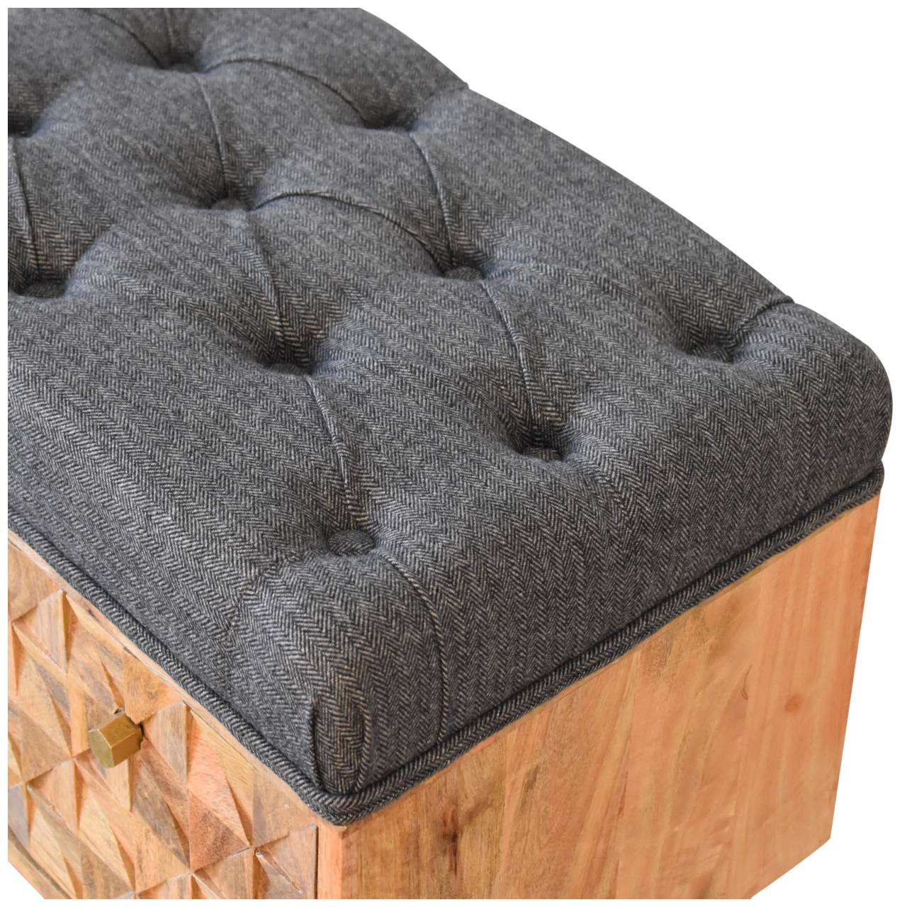 Artisan U-Pineapple Bench - Gray, Tweed