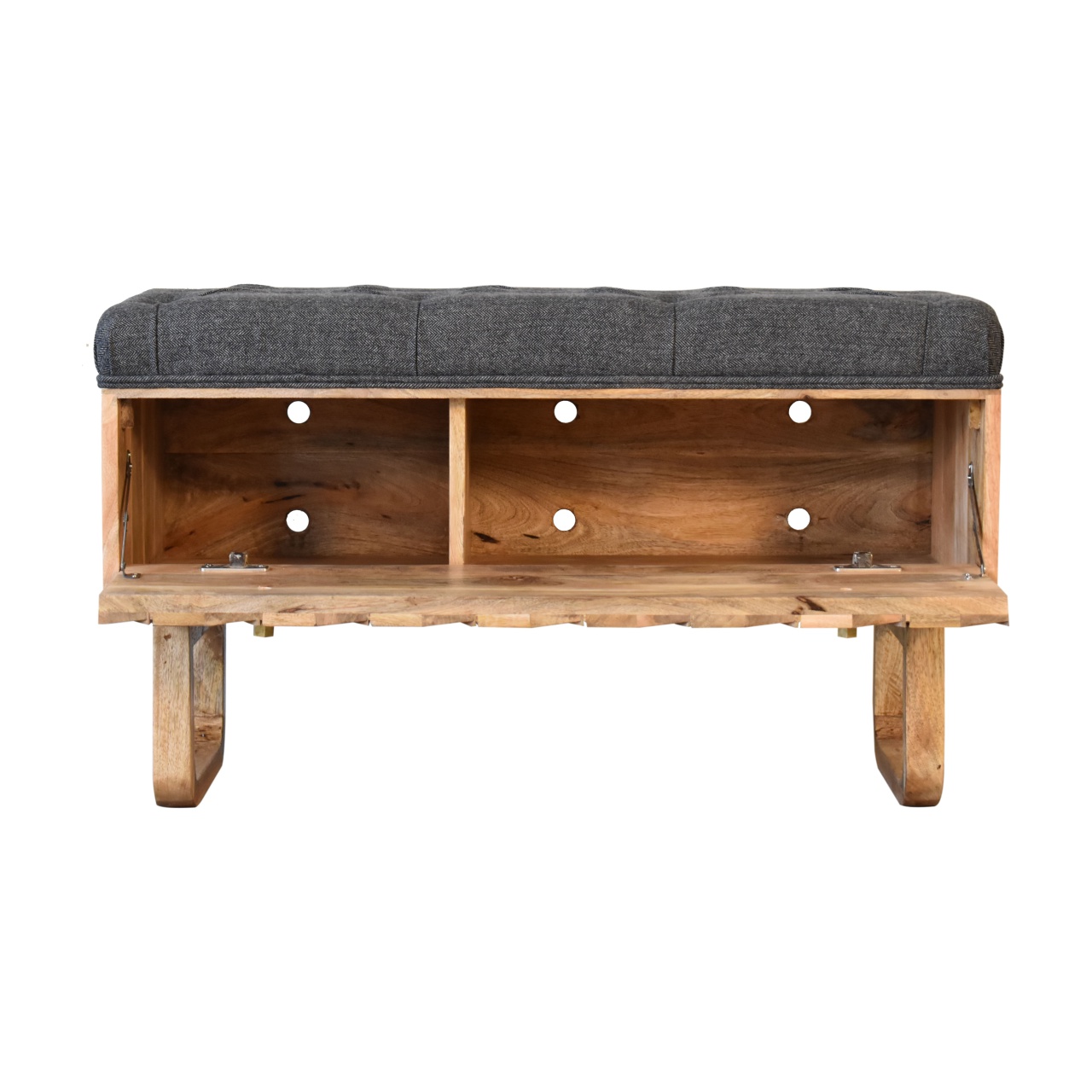 Artisan U-Pineapple Bench - Gray, Tweed