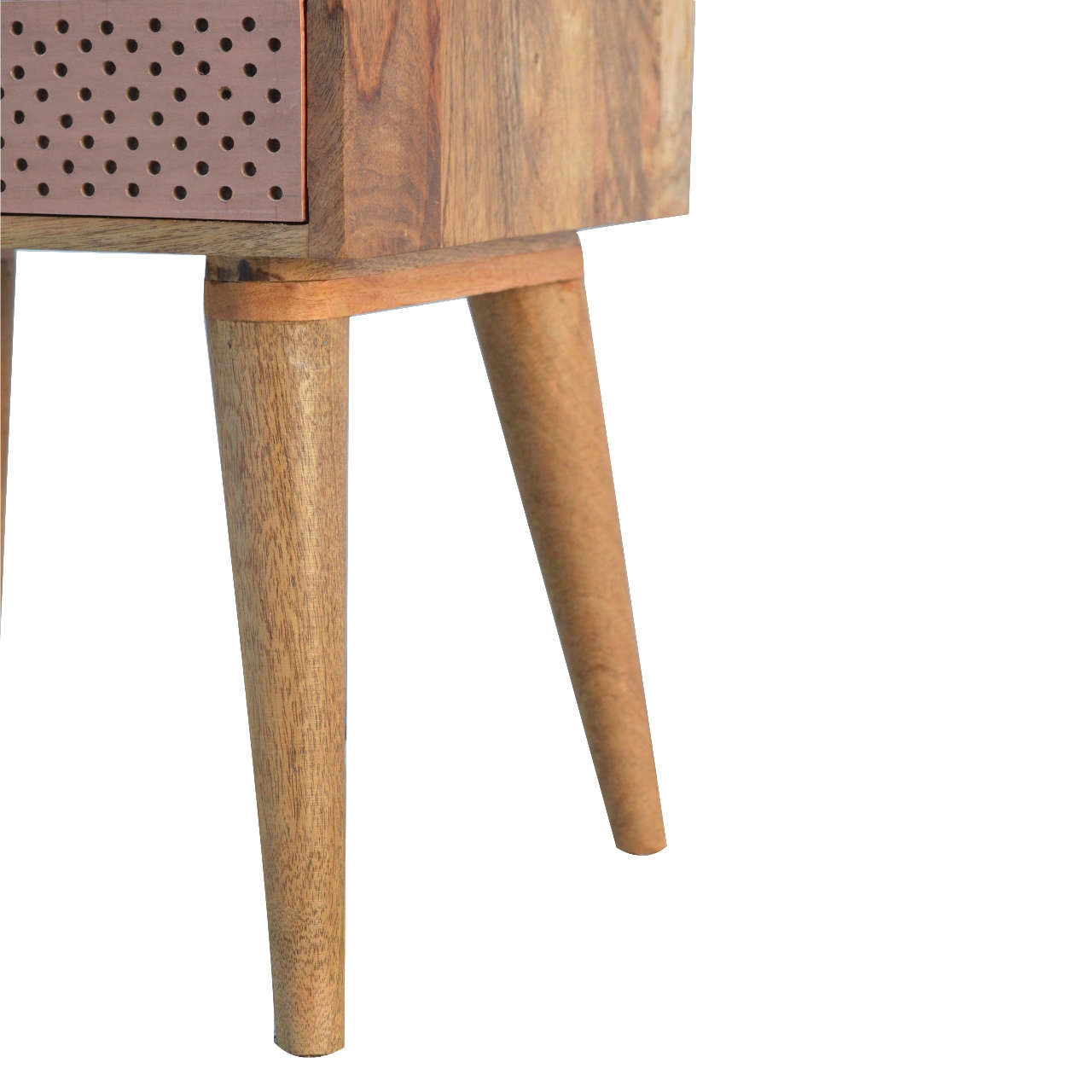 Artisan - Perforated Copper Nightstand with Open Slot in Copper