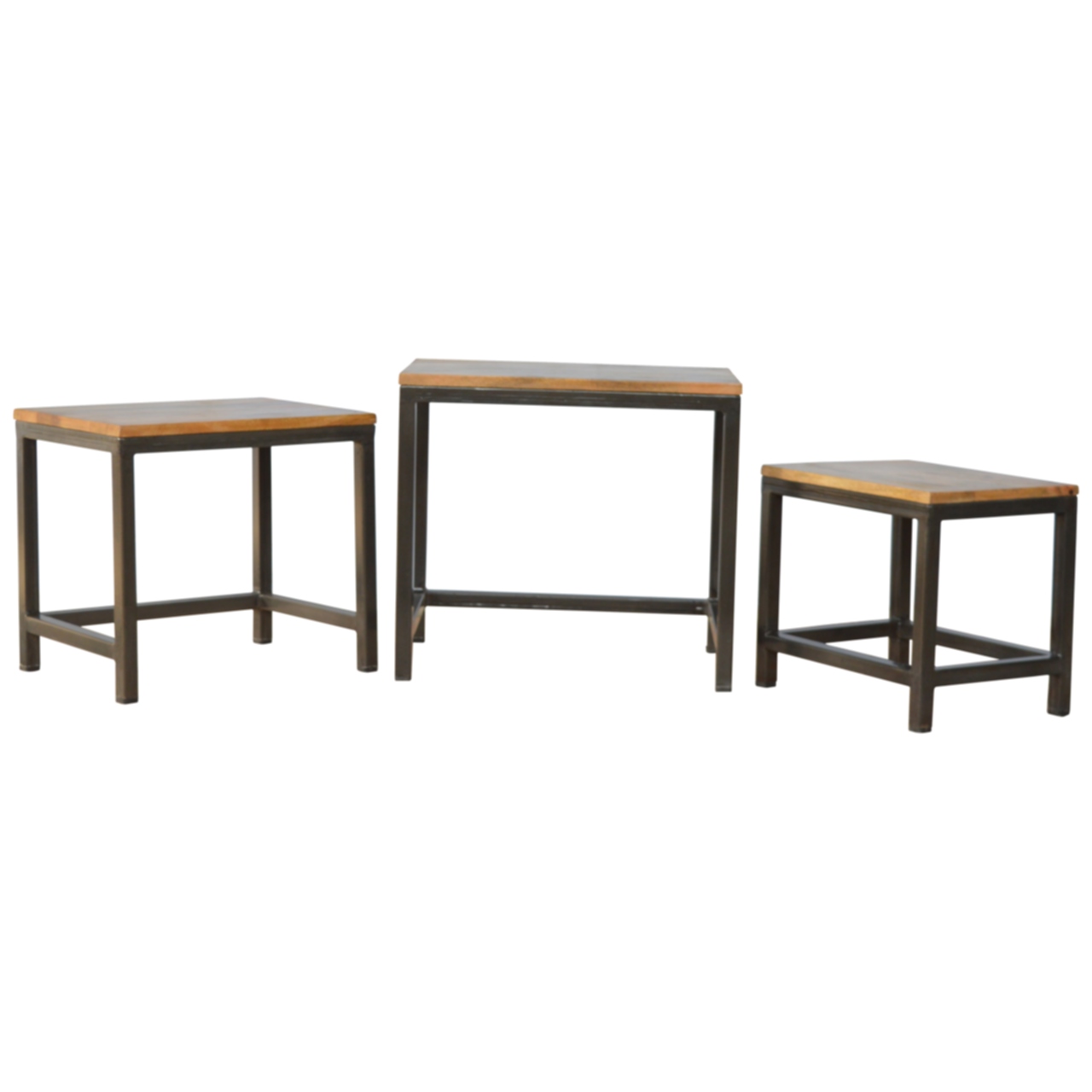 Artisan - Stool Set of 3 with Iron Base