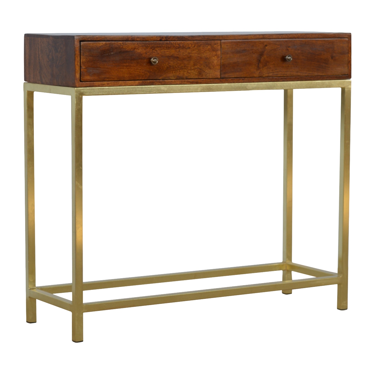 Artisan - Industrial 2 Drawer Console Table with Iron Base