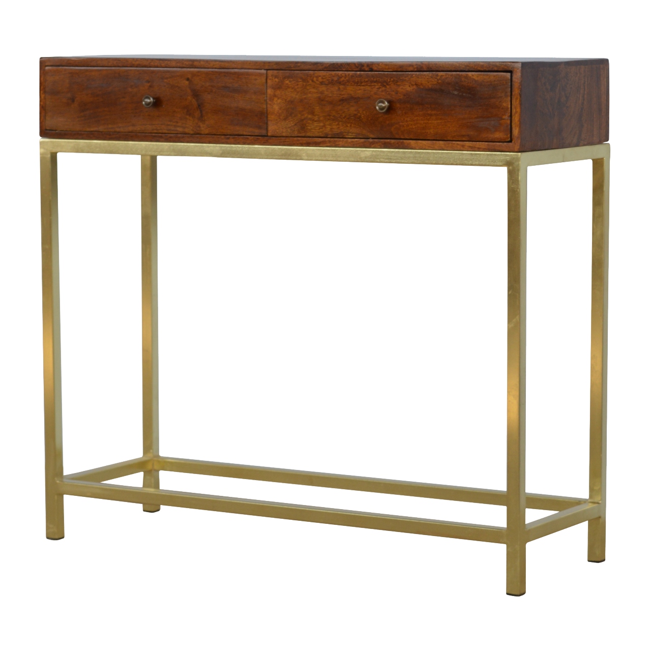 Artisan - Industrial 2 Drawer Console Table with Iron Base