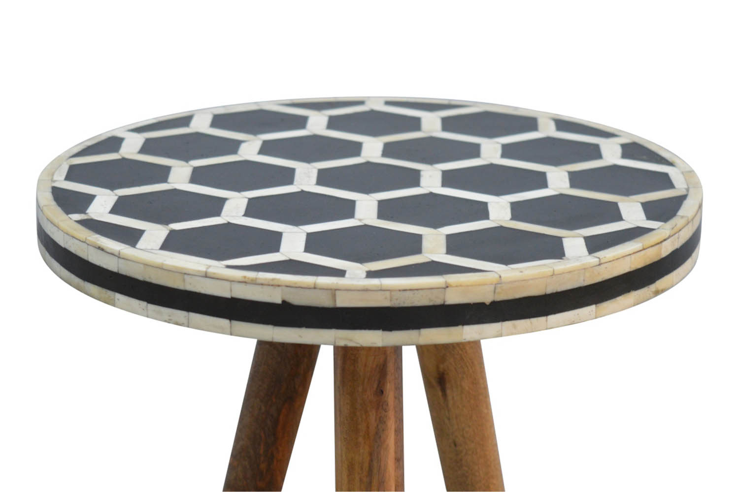 Artisan - Bone Inlay Stool in Tripod