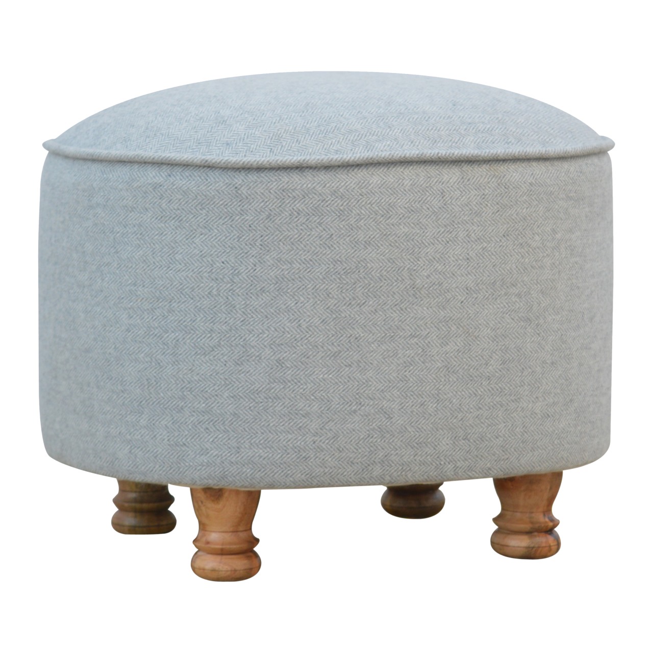 Artisan - Oval Footstool in Light Gray, Tweed