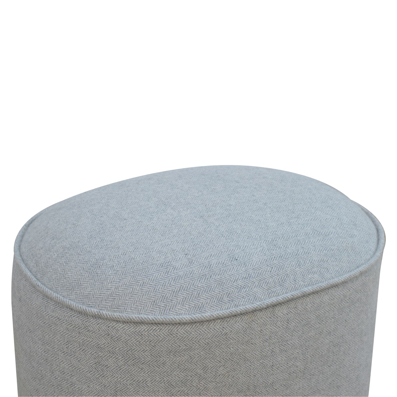 Artisan - Oval Footstool in Light Gray, Tweed