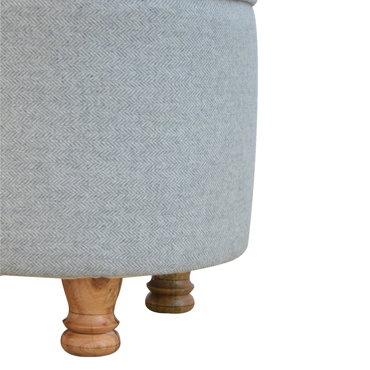 Artisan - Oval Footstool in Light Gray, Tweed