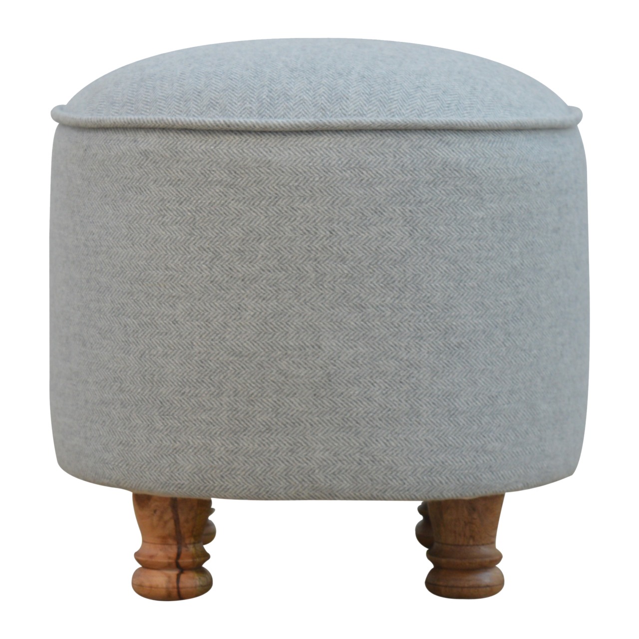 Artisan - Oval Footstool in Light Gray, Tweed